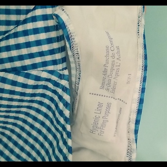 NWOT ModCloth gingham blue cap sleeve one piece - Picture 4 of 6